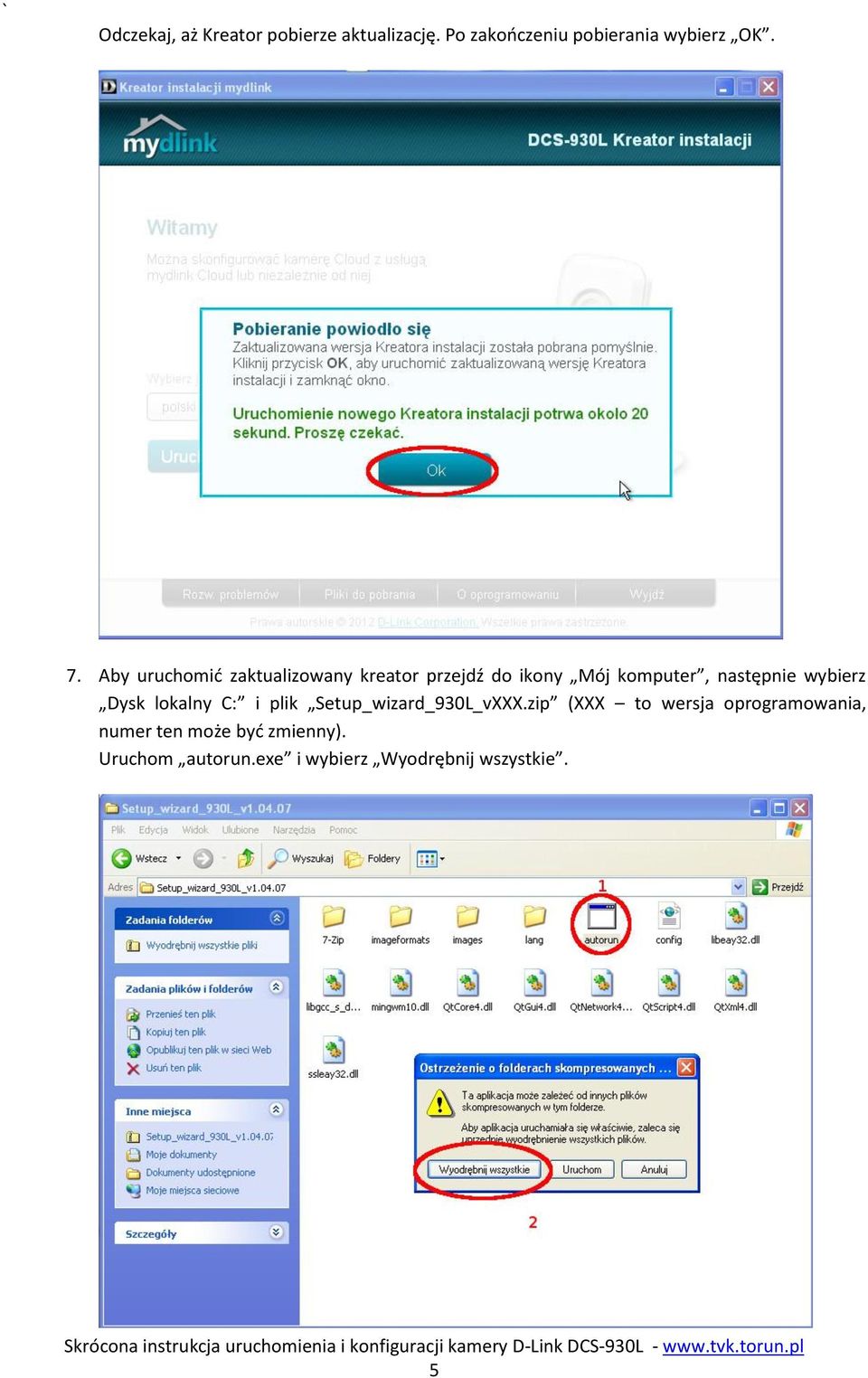 wybierz Dysk lokalny C: i plik Setup_wizard_930L_vXXX.