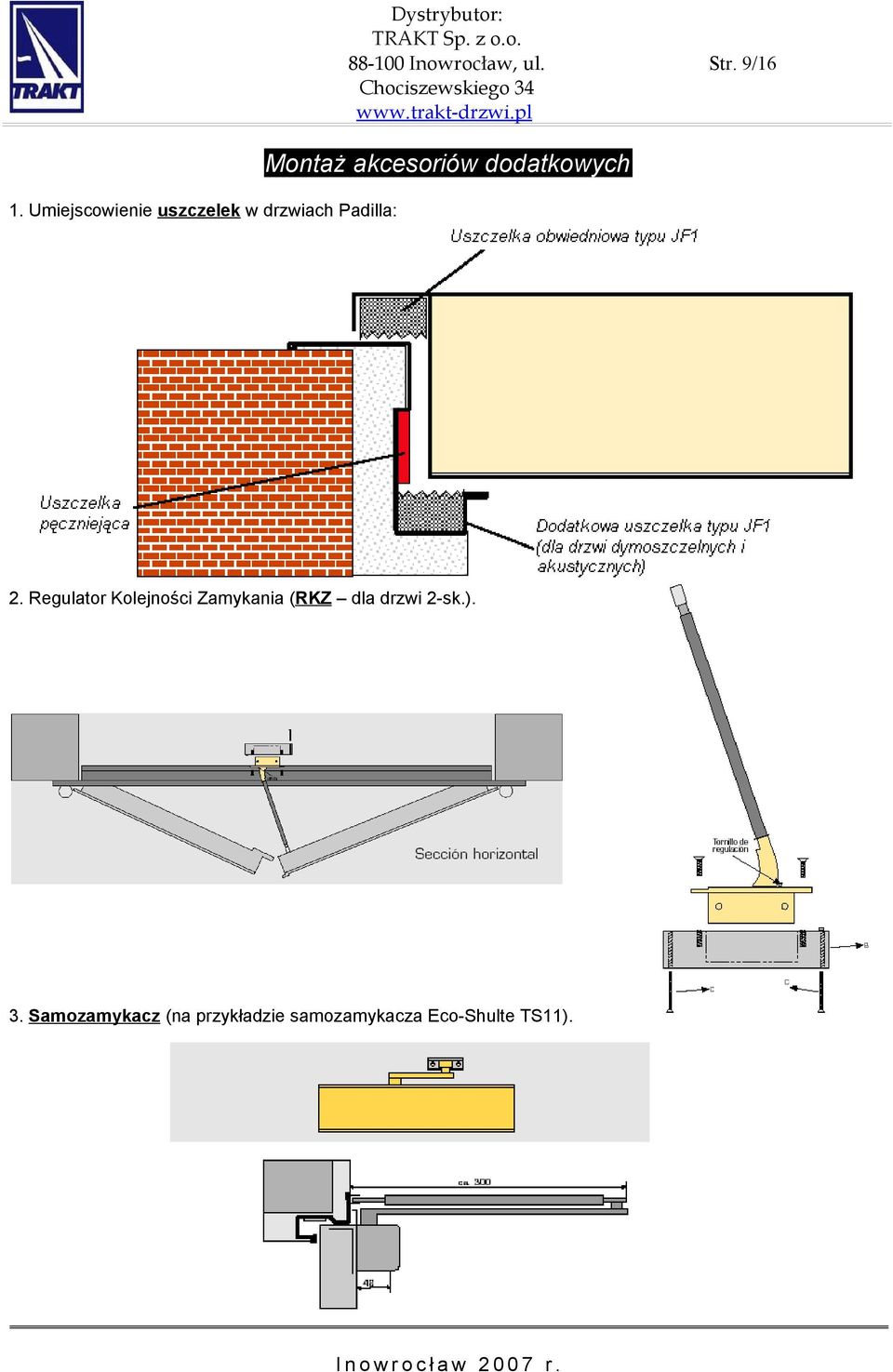 Regulator Kolejności Zamykania (RKZ dla drzwi 2-sk.). 3.