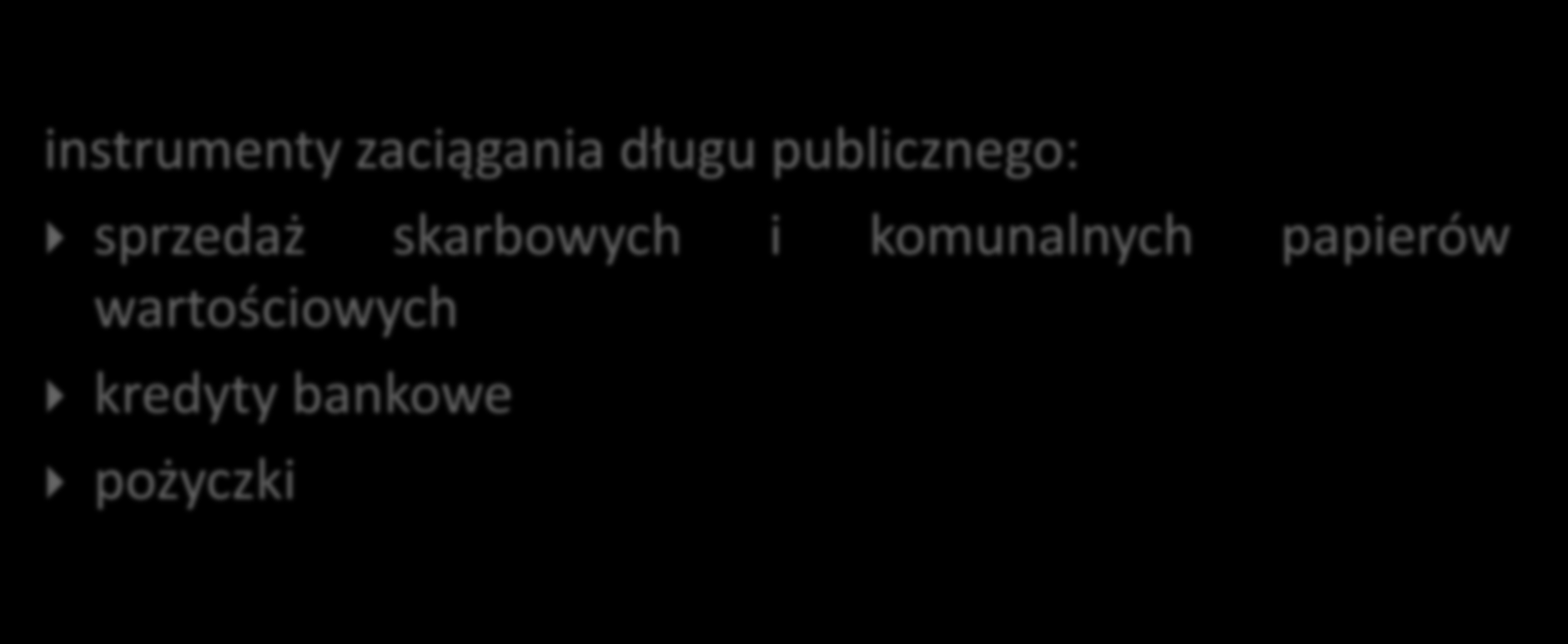 Instrumenty zaciągania długu publicznego instrumenty zaciągania długu