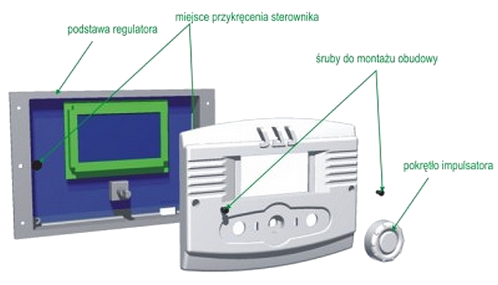 ST 202 instrukcja obsługi VI. Montaż Regulator pokojowy ST-202 połączony jest ze sterownikiem ST-45 (zamontowanym na kotle C.O.) za pomocą czterożyłowego kabla komunikacyjnego.