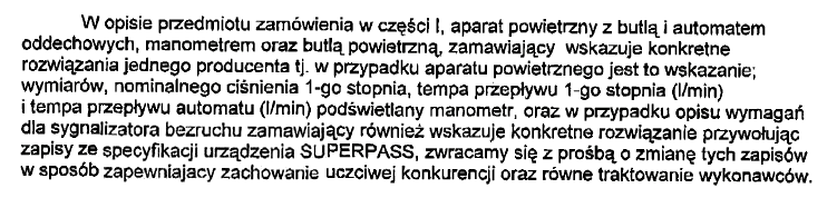 Lublin, dn.12.09.2012r. Dot. Dostawa fabrycznie nowego wyposażenia dla Lotniskowej Straży Ratowniczo-Gaśniczej Portu Lotniczego Lublin S.A.