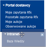 Użytkownicy mogą określić pozycję sekcji w menu. W tym celu należy chwycić wybraną sekcję, a następnie przeciągnąć ją we właściwe miejsce menu.