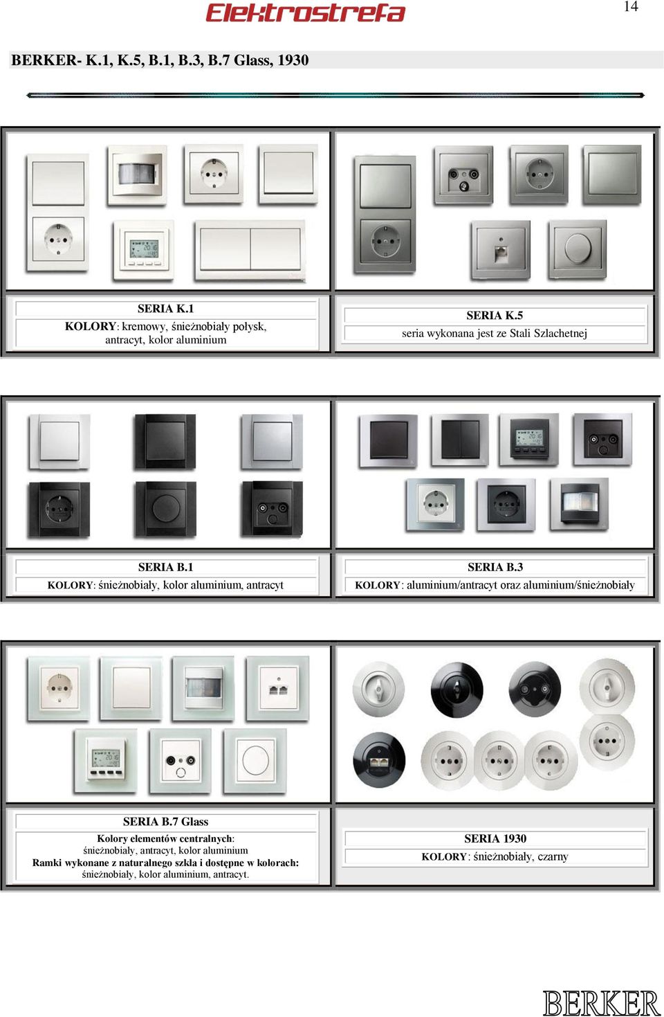 3 KOLORY: aluminium/antracyt oraz aluminium/śnieżnobiały SERIA B.