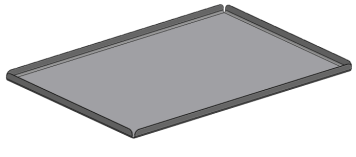 ). Rys. 8.4. Tacka ze stali nierdzewnej z otwartymi narożnikami o wymiarach 181 x 280 mm dostępna jest na zamówienie (Rys. 8.5.). Rys. 8.5. Rys. 8.6.