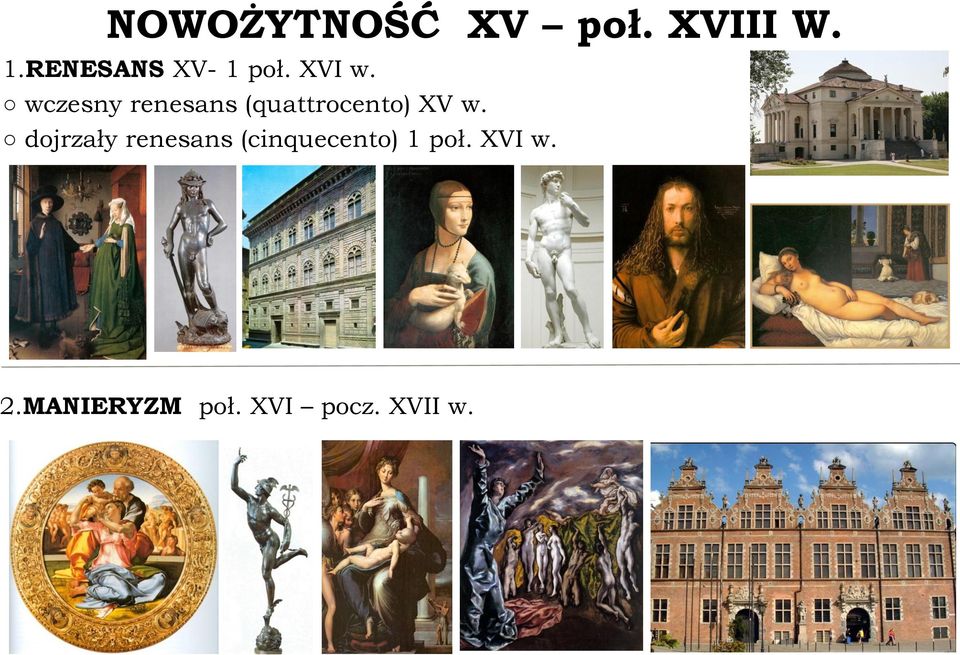 wczesny renesans (quattrocento) XV w.