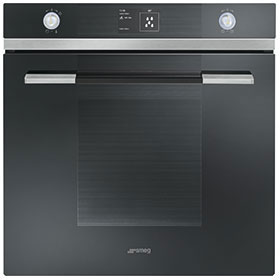 SF130N linea Piekarnik elektryczny, wysokość 60 cm Wyświetlacz: TFT System Inteligentnego Pieczenia (Smart Cooking System) EAN13: 8017709179700 ESTETYKA / STEROWANIE Czarne szkło Wyświetlacz: TFT