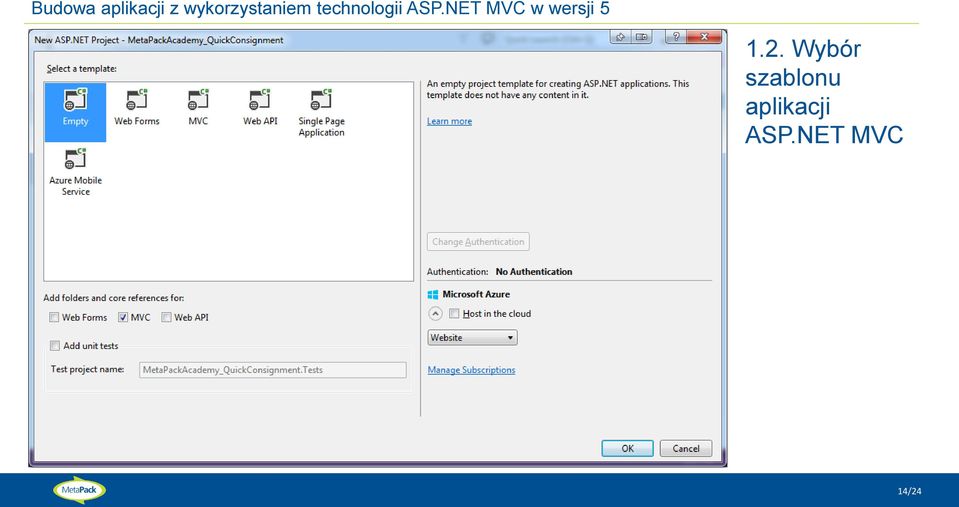 ASP.NET MVC w wersji 5 1.2.