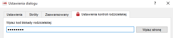 PC Client Ustawienia Ustawienia kontroli rodzicielskiej W ustawieniach kontroli rodziecielskiej możesz zablokować lub odblokować