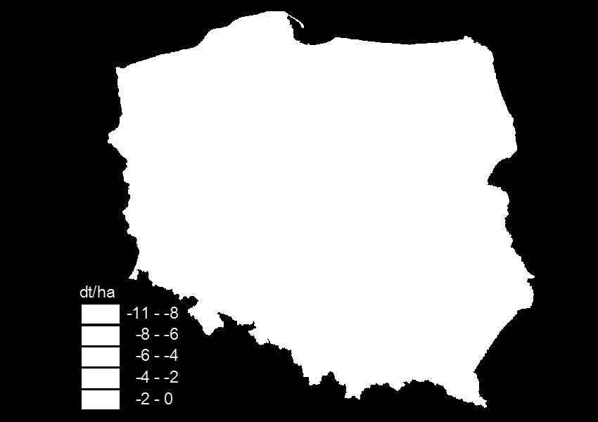 Straty plonu pszenicy ozimej w 2006 powodowane suszą Straty plonu pszenicy ozimej