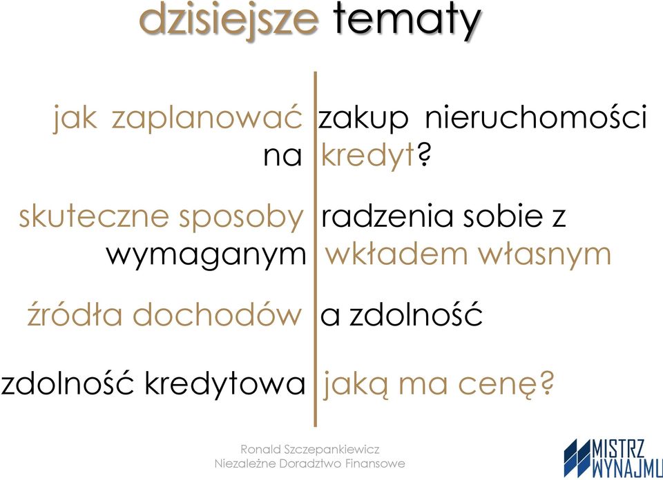 wymaganym wkładem własnym źródła dochodów a zdolność