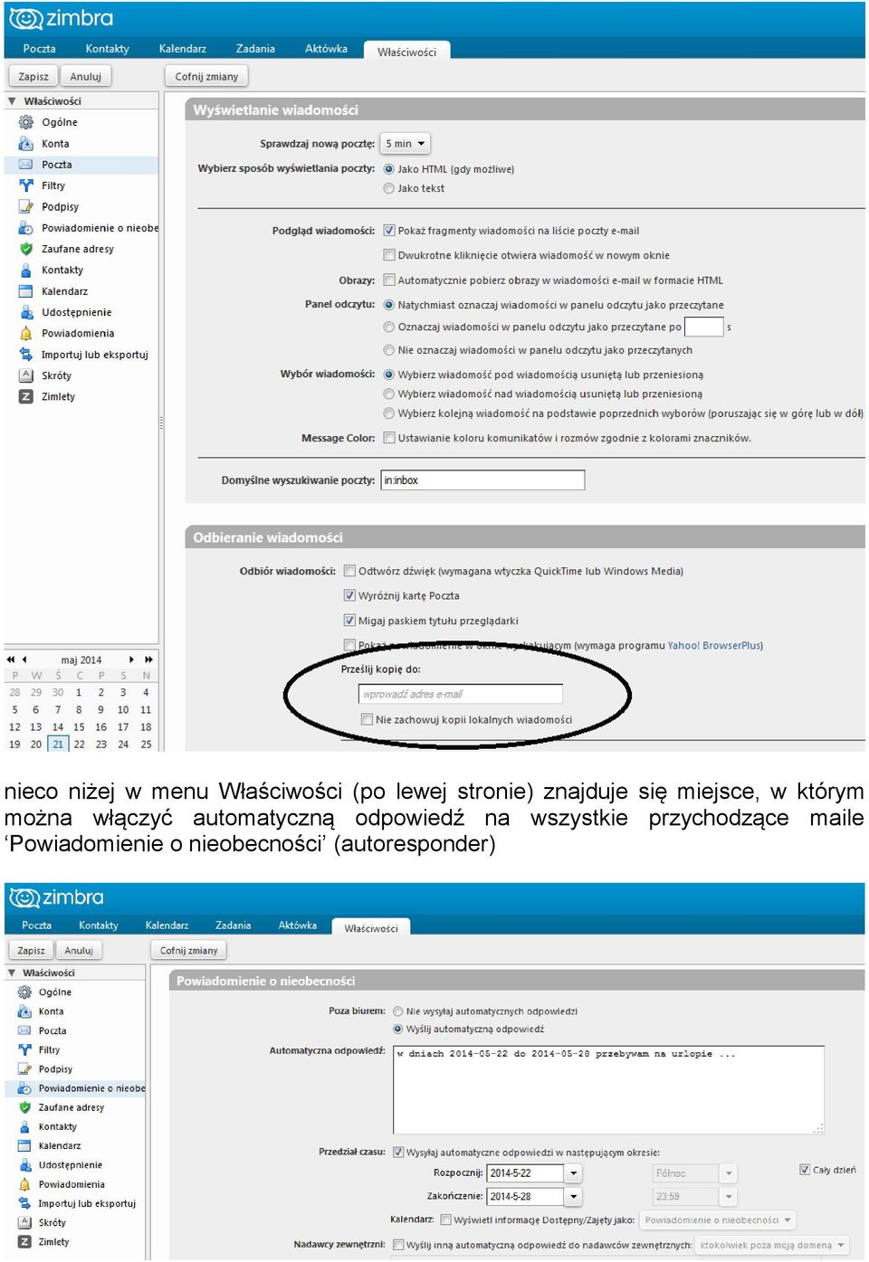 włączyć automatyczną odpowiedź na wszystkie