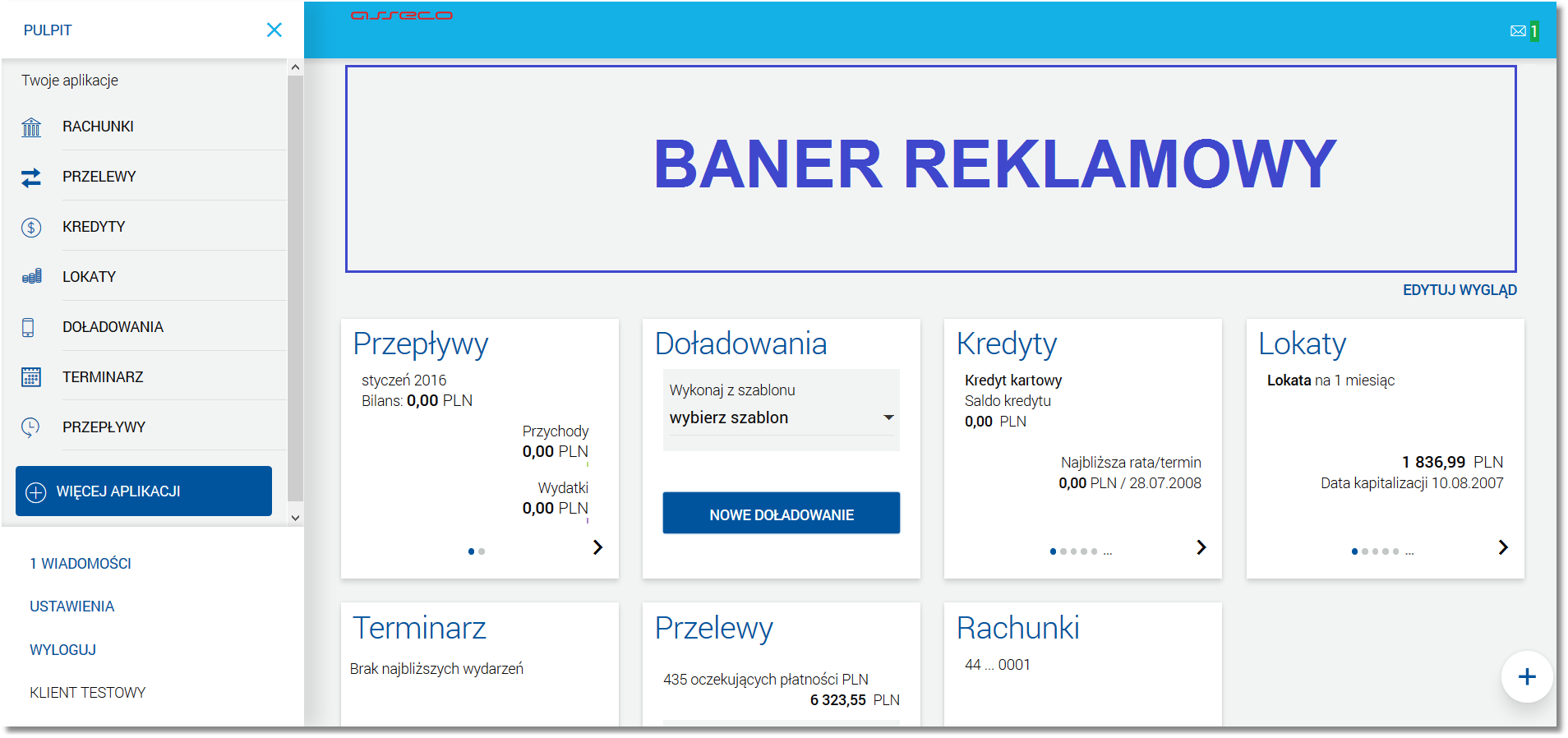Rozdział 5 Obsługa interfejsu użytkownika Więcej informacji na temat prezentacji banerów reklamowych znajduje się w rozdziale Baner. 5.2.