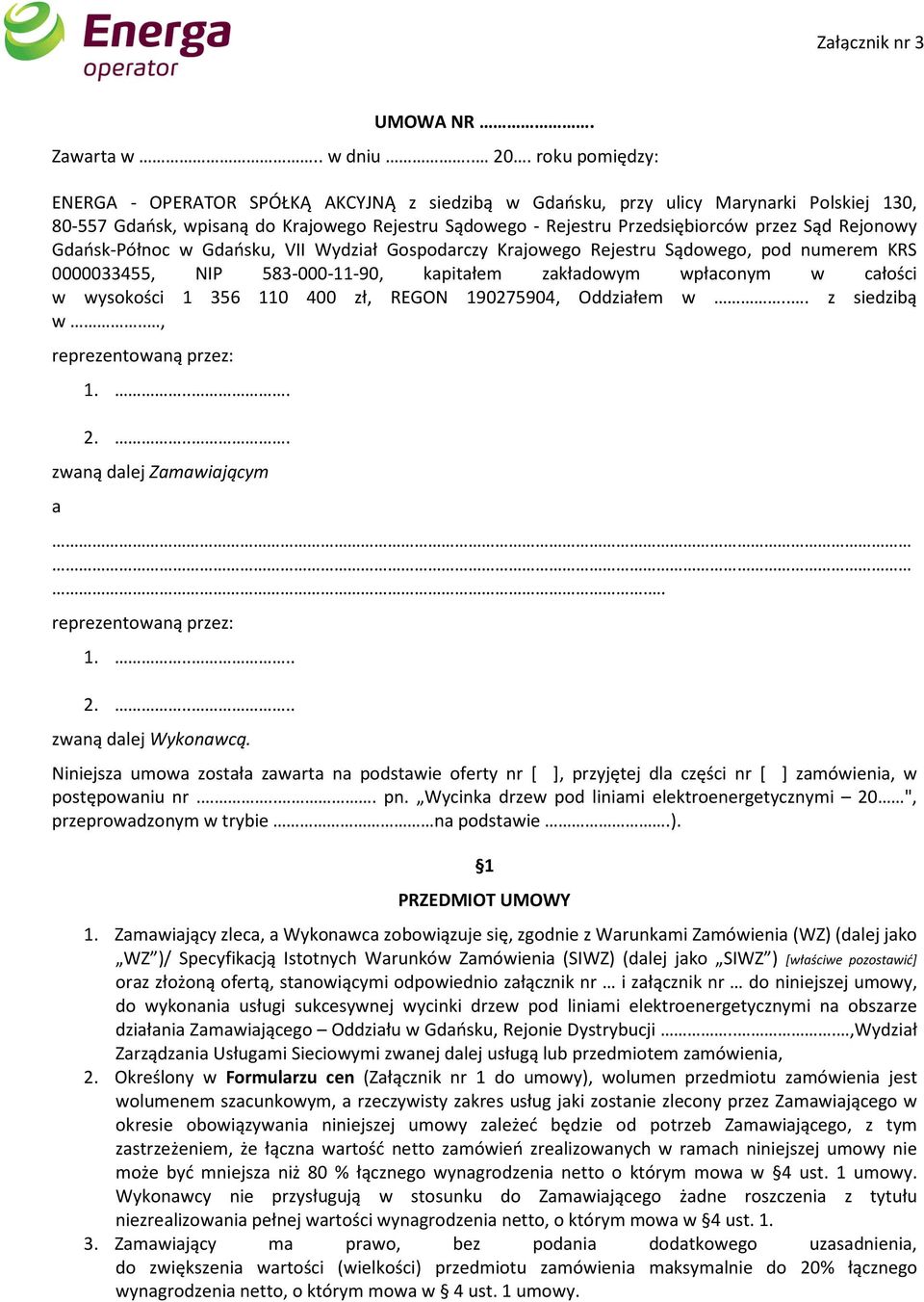 Ogłoszenie nr 527/U/15/Oddział Gdańsk o przetargach nieograniczonych na  wykonanie usług - PDF Darmowe pobieranie