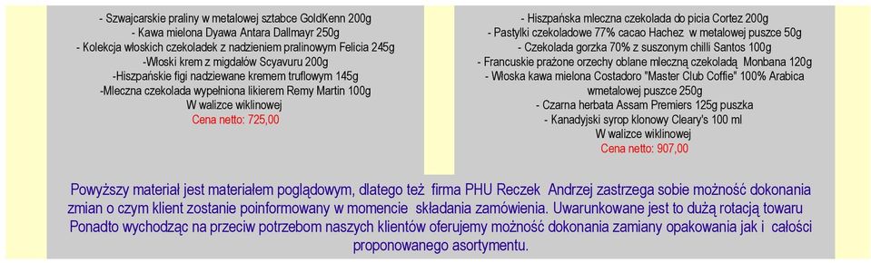 czekoladowe 77% cacao Hachez w metalowej puszce 50g - Czekolada gorzka 70% z suszonym chilli Santos 100g - Francuskie prażone orzechy oblane mleczną czekoladą Monbana 120g - Włoska kawa mielona