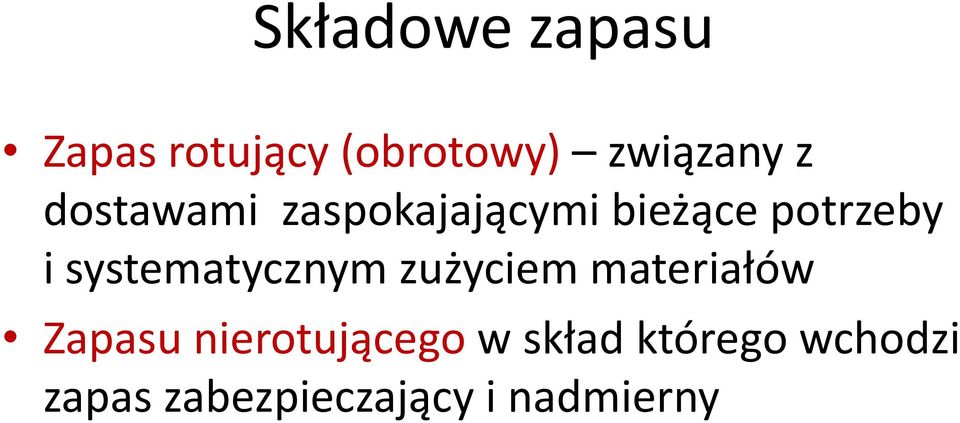 systematycznym zużyciem materiałów Zapasu