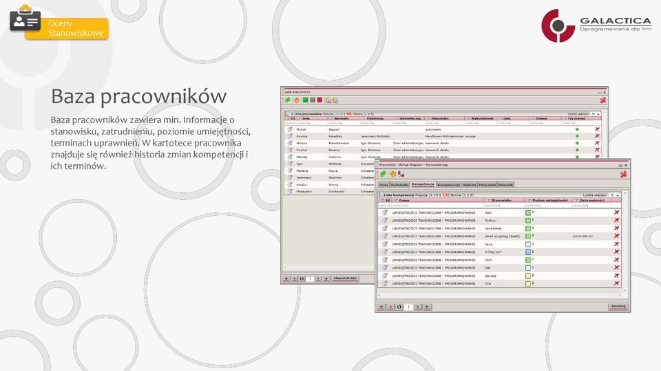 Informacje o stanowisku, zatrudnieniu, poziomie