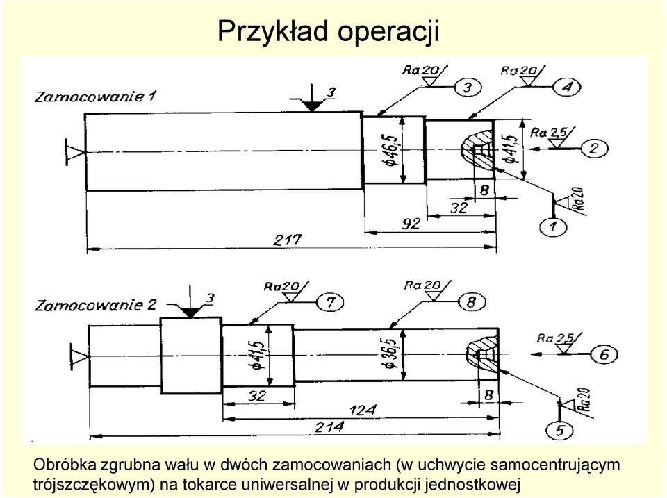 samocentrującym trójszczękowym) na