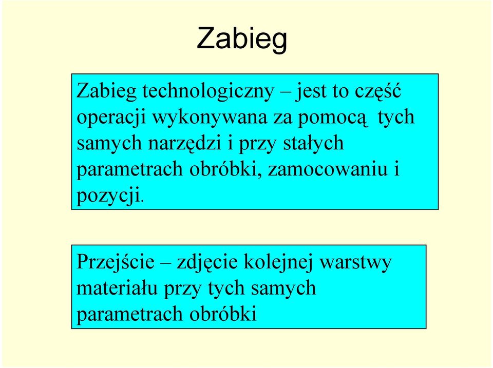 parametrach obróbki, zamocowaniu i pozycji.