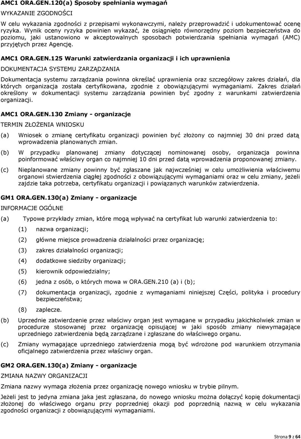 Agencję. AMC1 ORA.GEN.