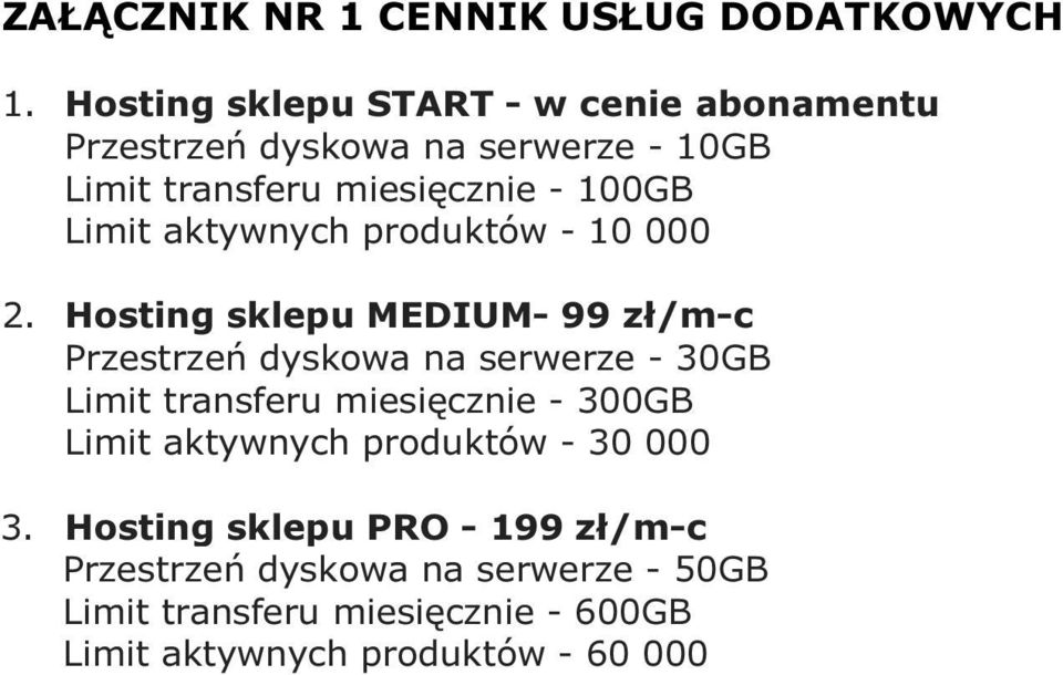 Limit aktywnych produktów - 10 000 2.