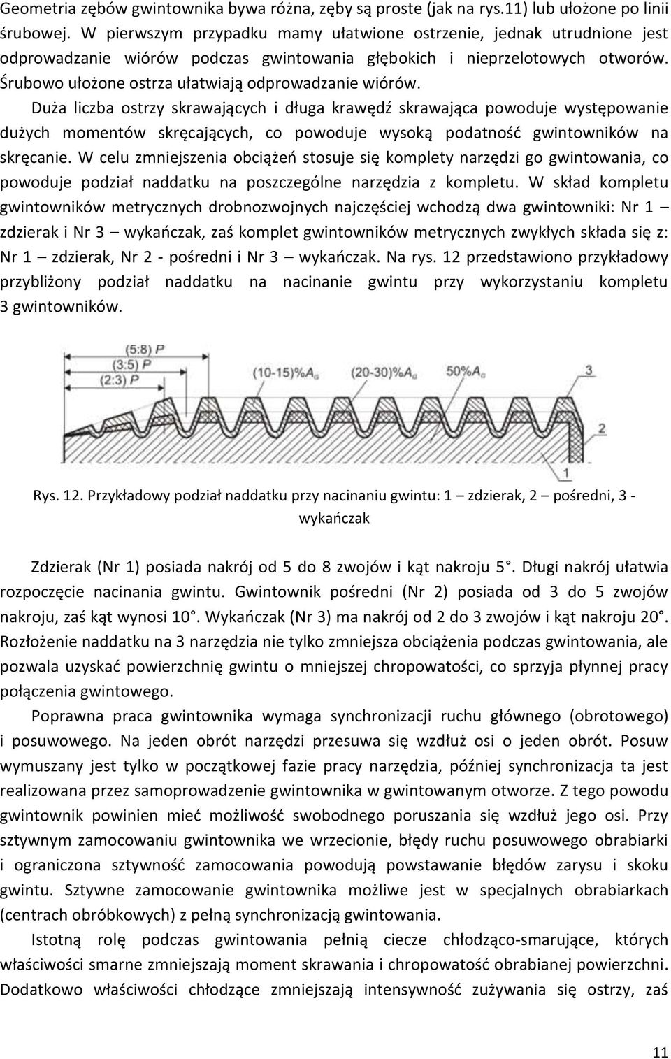 Śrubowo ułożone ostrza ułatwiają odprowadzanie wiórów.