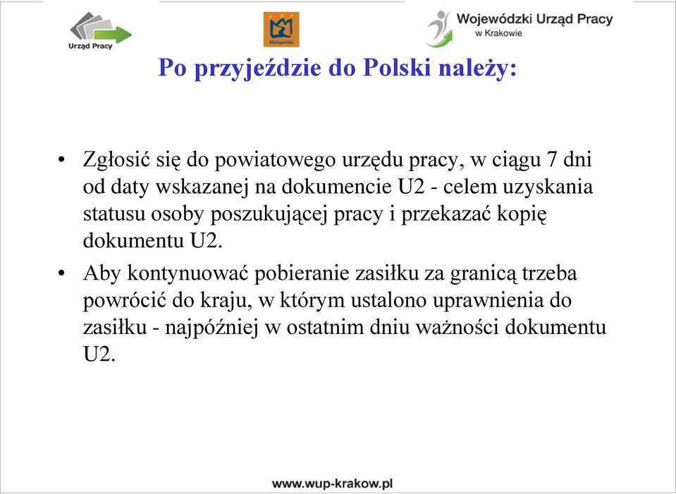 przekazać kopię dokumentu U2.