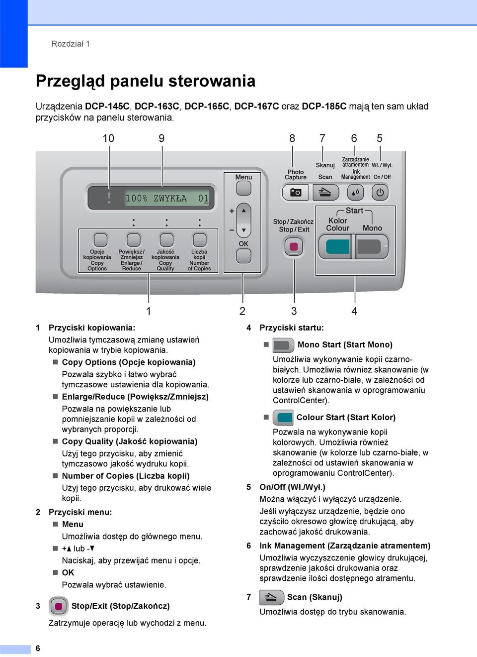 Copy Options (Opcje kopiowania) Pozwala szybko i łatwo wybrać tymczasowe ustawienia dla kopiowania.