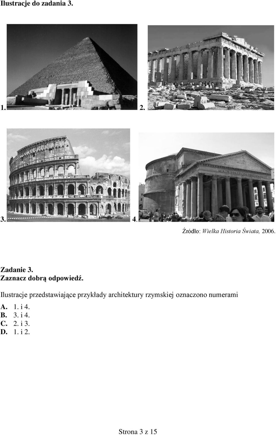 Ilustracje przedstawiające przykłady architektury