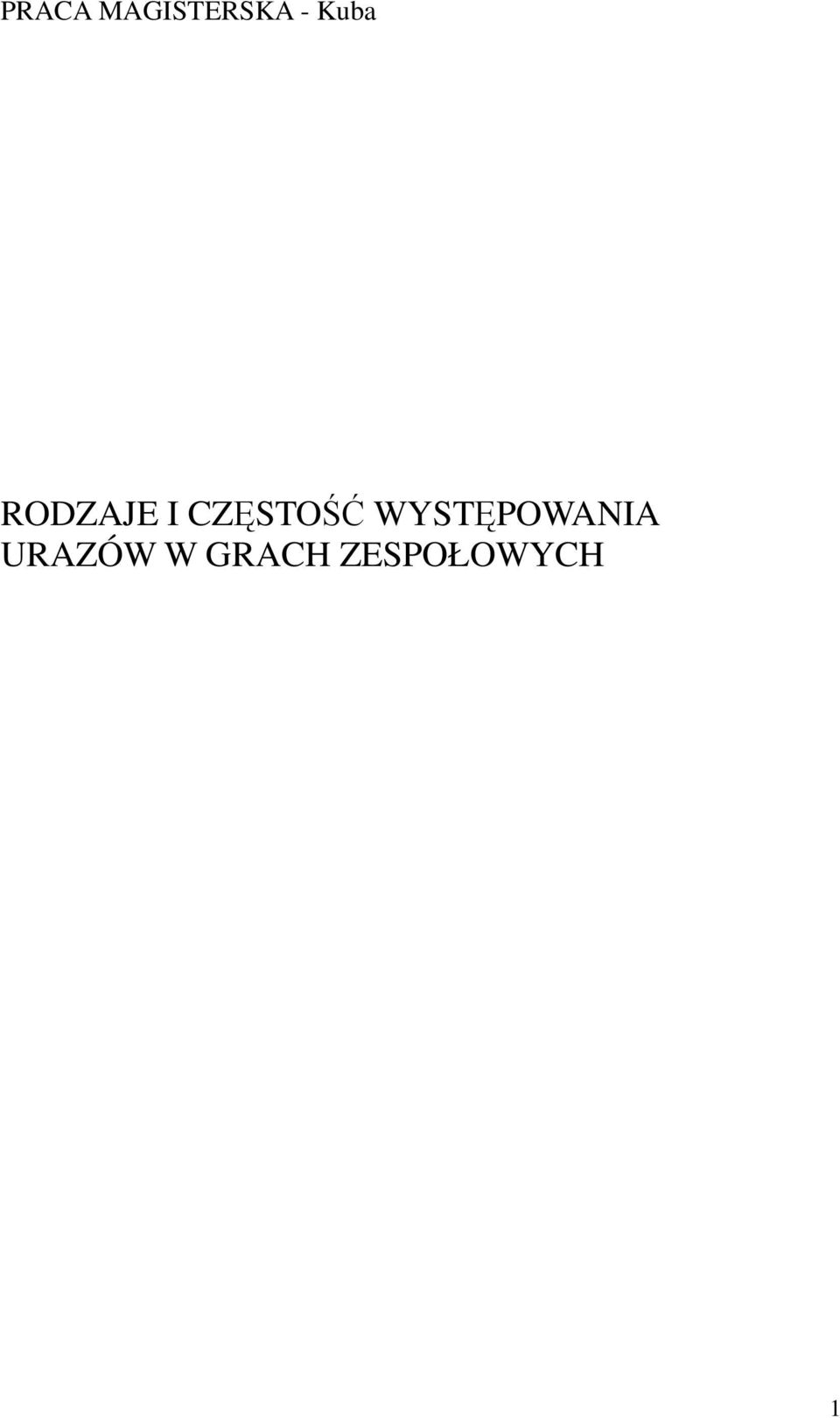 CZĘSTOŚĆ WYSTĘPOWANIA