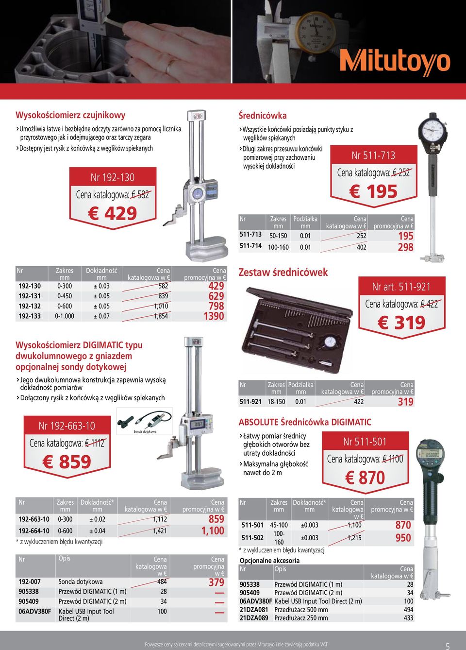 węglików spiekanych 192-130 0-300 ± 0.03 582 429 192-131 0-450 ± 0.05 839 629 192-132 0-600 ± 0.05 1,010 798 192-133 0-1.000 ± 0.