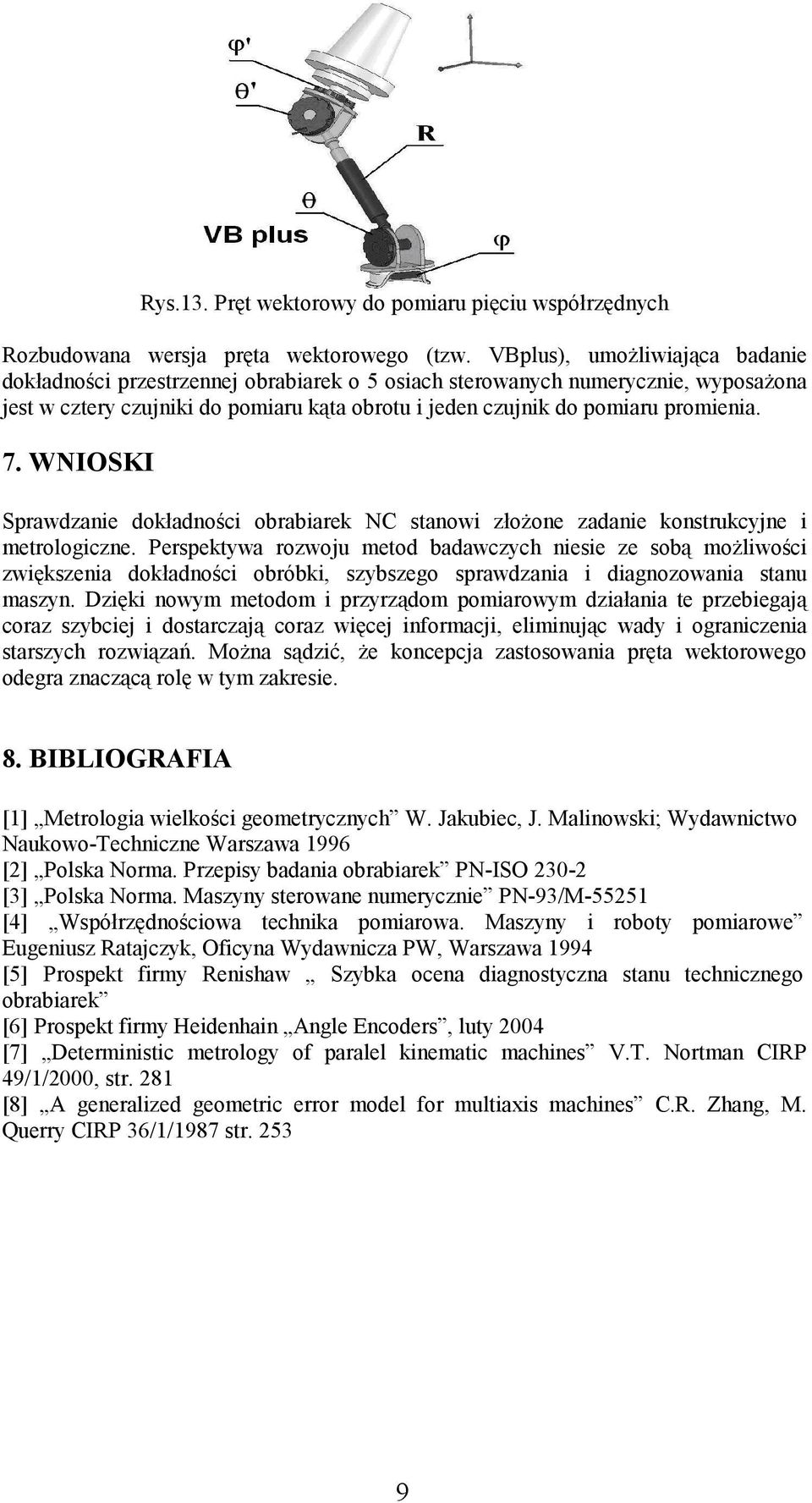 7. WNIOSKI Sprawdzanie dokładności obrabiarek NC stanowi złożone zadanie konstrukcyjne i metrologiczne.