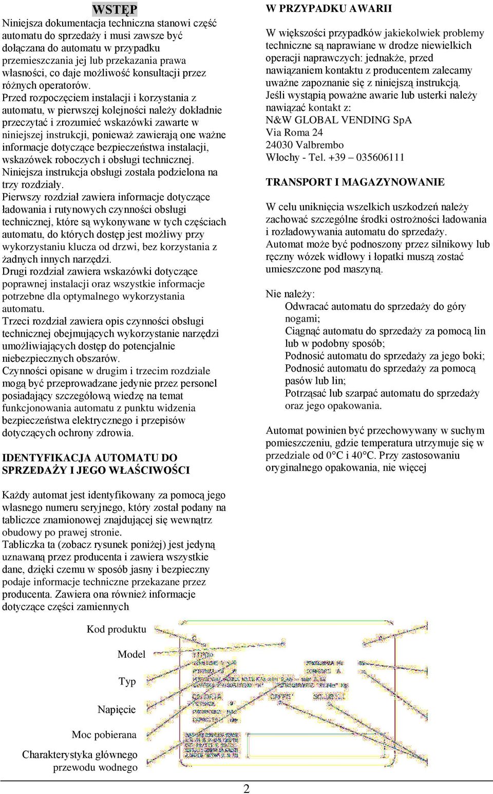 Przed rozpoczęciem instalacji i korzystania z automatu, w pierwszej kolejności należy dokładnie przeczytać i zrozumieć wskazówki zawarte w niniejszej instrukcji, ponieważ zawierają one ważne