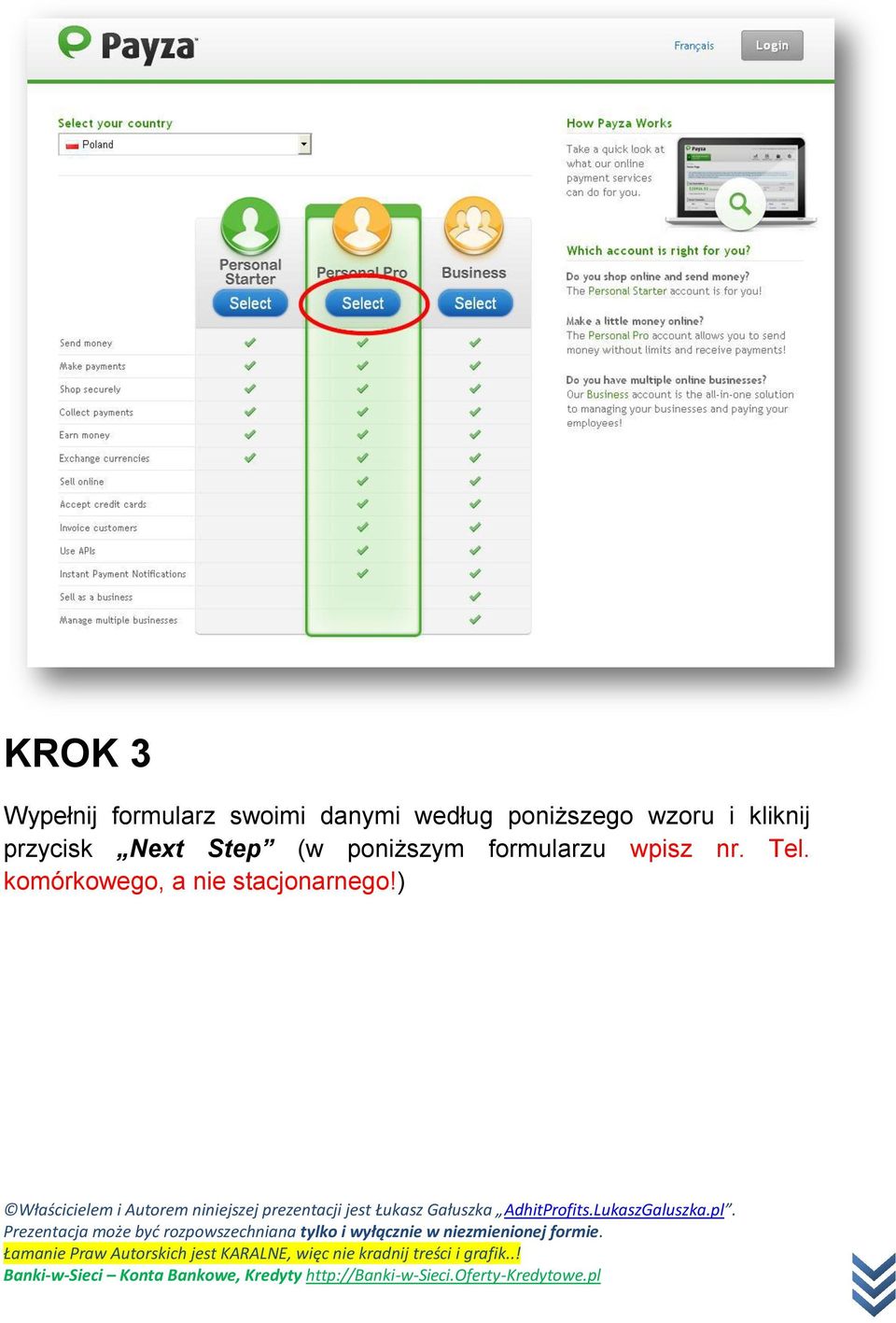 przycisk Next Step (w poniższym