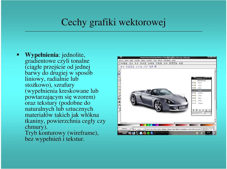 lub powtarzającym się wzorem) oraz tekstury (podobne do naturalnych lub sztucznych materiałów takich