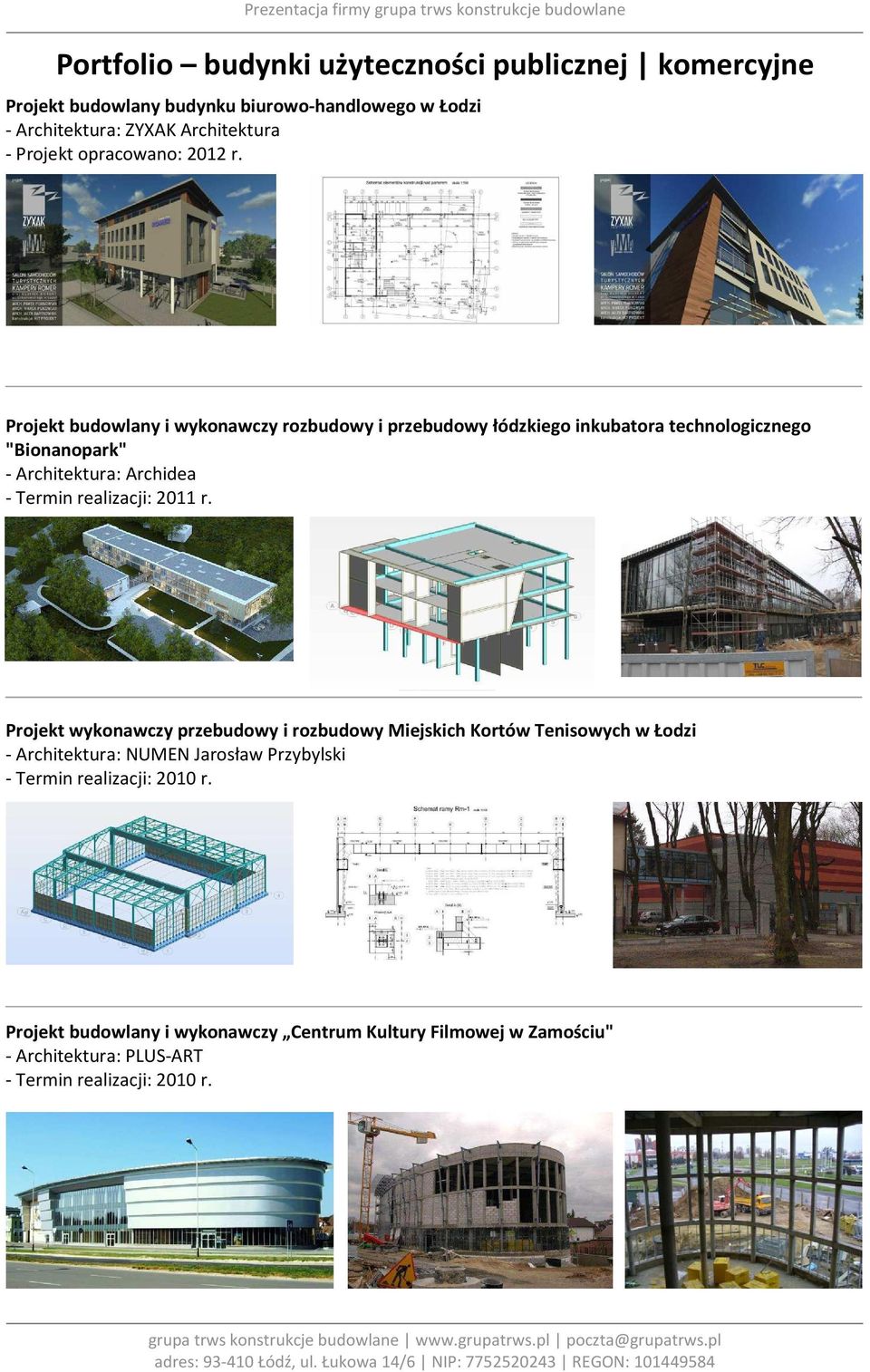 Projekt budowlany i wykonawczy rozbudowy i przebudowy łódzkiego inkubatora technologicznego "Bionanopark" - Architektura: Archidea - Termin