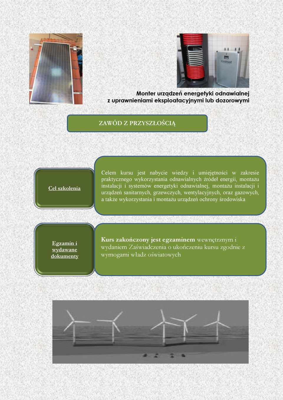 odnawialnej, montażu instalacji i urządzeń sanitarnych, grzewczych, wentylacyjnych, oraz gazowych, a także wykorzystania i montażu