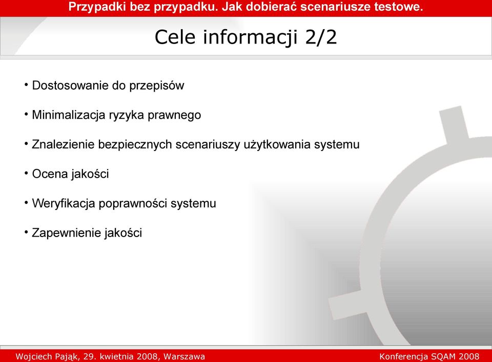 bezpiecznych scenariuszy użytkowania systemu