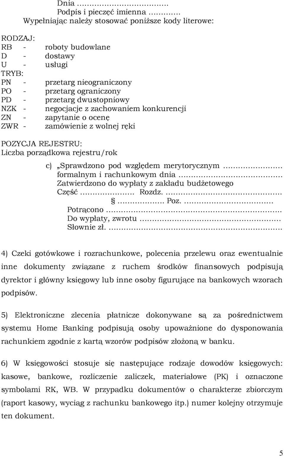 Instrukcja Kontroli, obiegu i archiwizowania dokumentów księgowych w Szkole  Podstawowej nr 35 w Rybniku - PDF Free Download