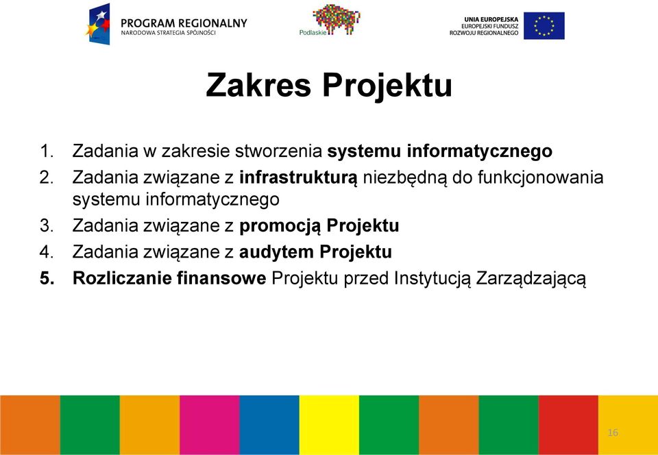 informatycznego 3. Zadania związane z promocją Projektu 4.