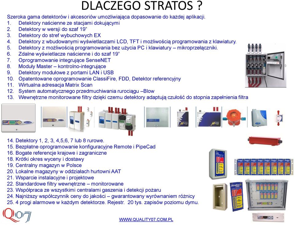 Detektory z możliwością programowania bez użycia PC i klawiatury mikroprzełączniki. 6. Zdalne wyświetlacze naścienne i do szaf 19 7. Oprogramowanie integrujące SenseNET 8.