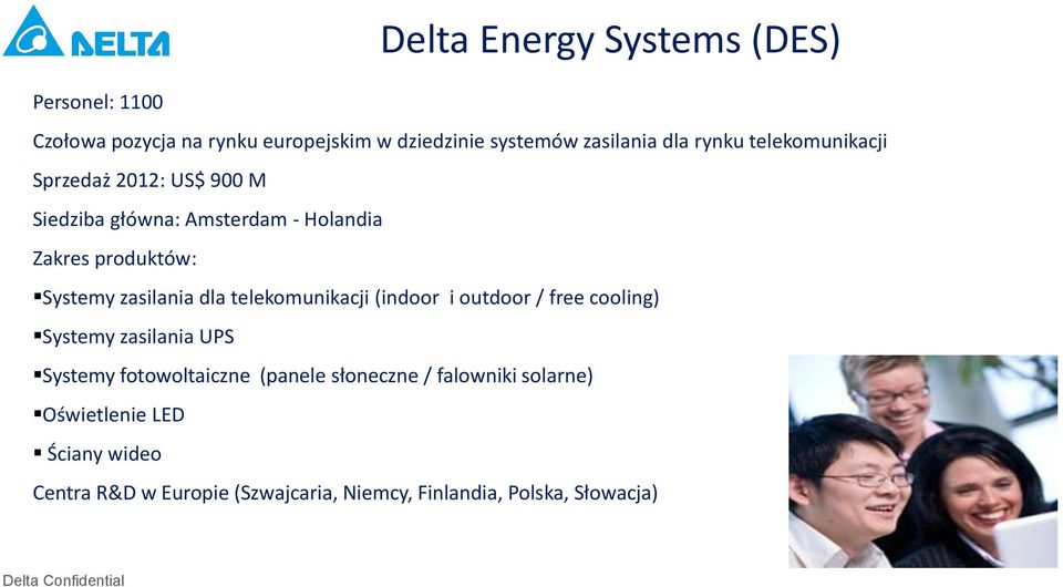zasilania dla telekomunikacji (indoor i outdoor / free cooling) Systemy zasilania UPS Systemy fotowoltaiczne (panele