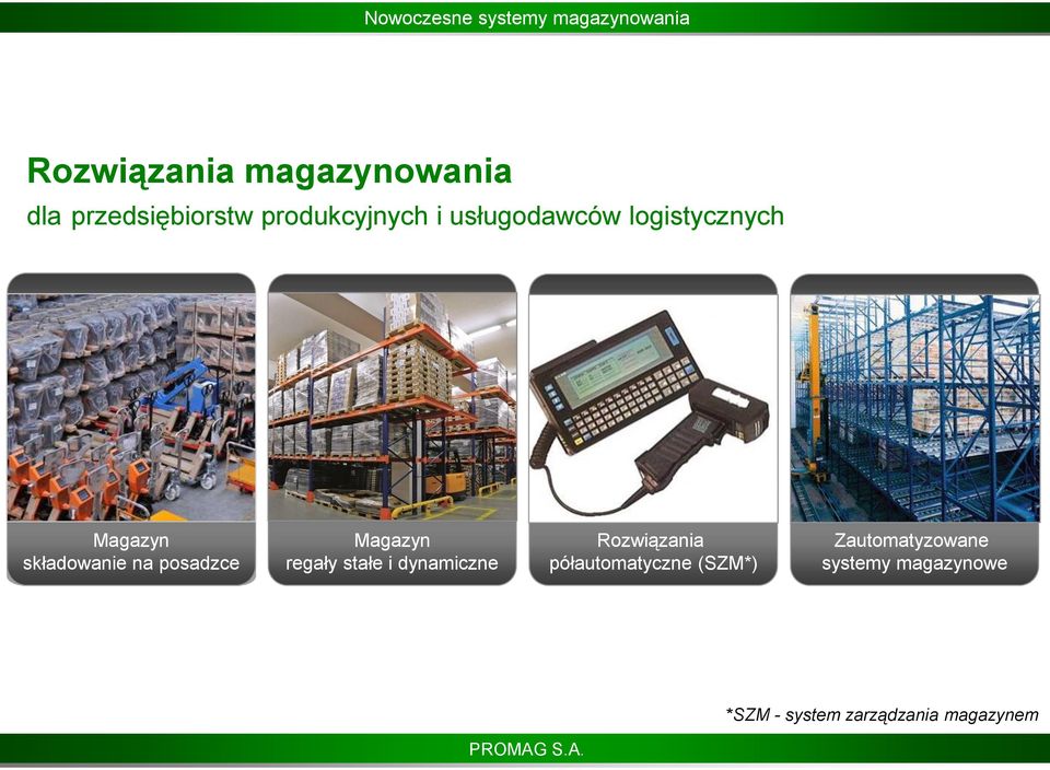 Magazyn regały stałe i dynamiczne Rozwiązania półautomatyczne