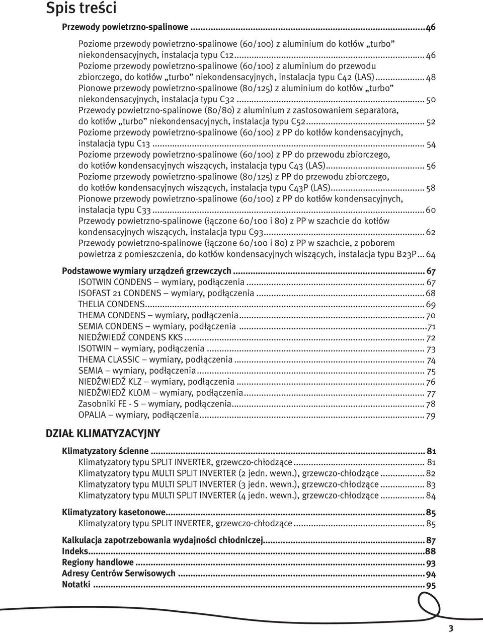 ..48 Pionowe przewody powietrzno-spalinowe (80/125) z aluminium do kotłów turbo niekondensacyjnych, instalacja typu C32.