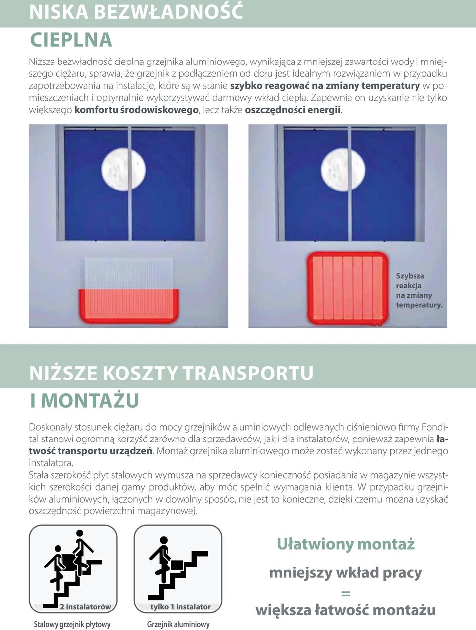 Zapewnia on uzyskanie nie tylko większego komfortu środowiskowego, lecz także oszczędności energii. Szybsza reakcja na zmiany temperatury.