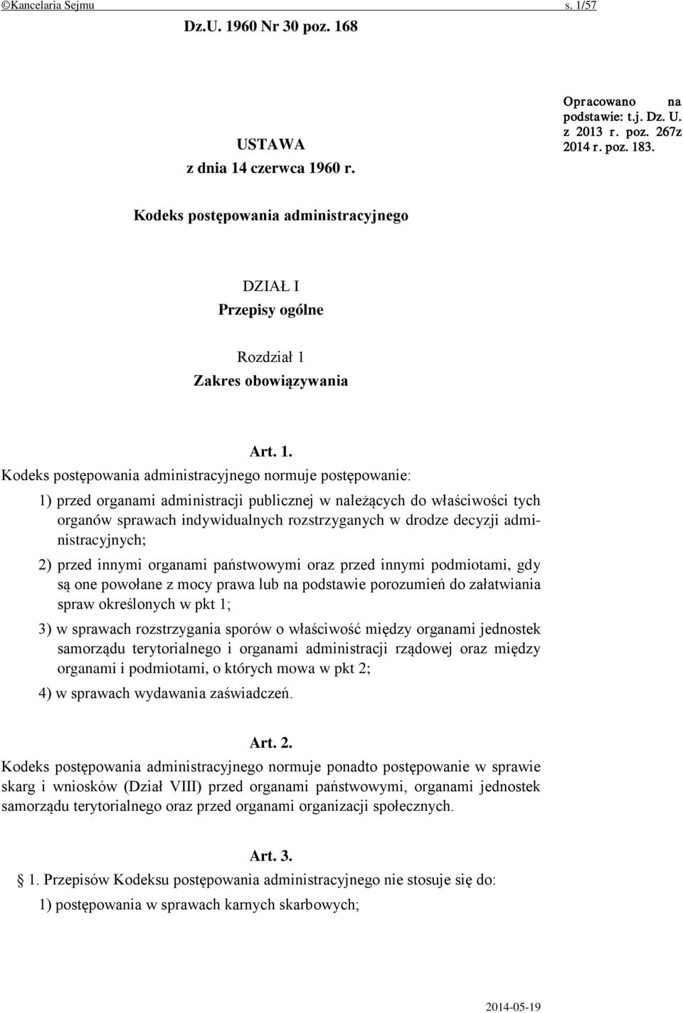 Zakres obowiązywania Art. 1.