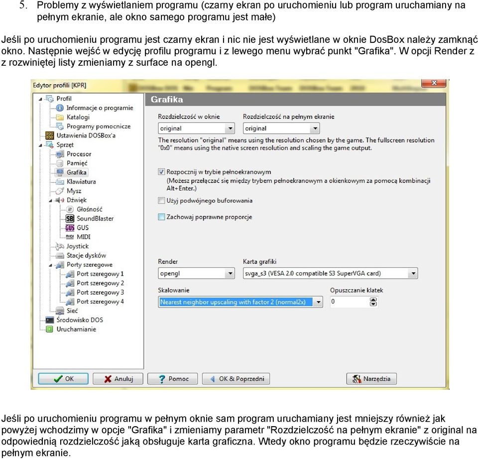 W opcji Render z z rozwiniętej listy zmieniamy z surface na opengl.