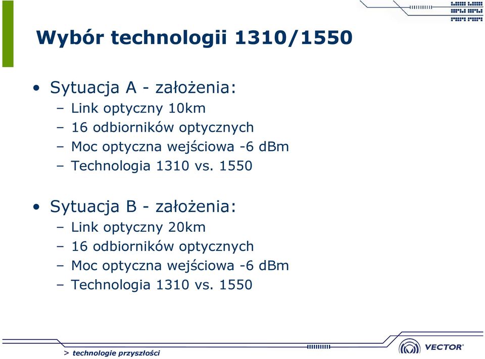 Technologia 1310 vs.