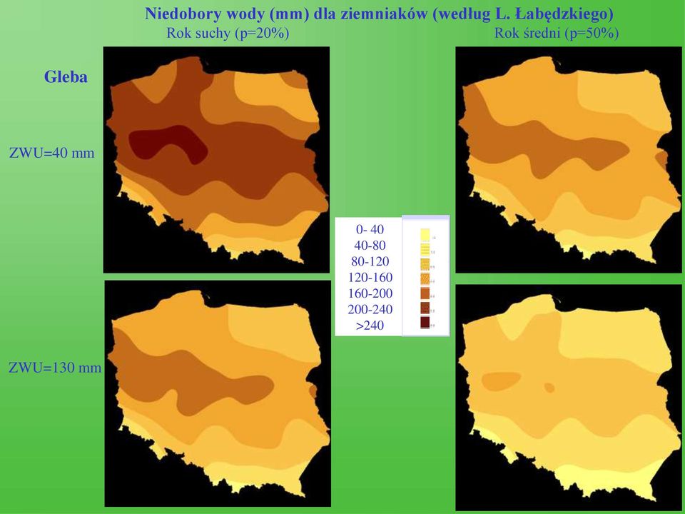średni (p=50%) Gleba ZWU=40 mm 0-40 40-80