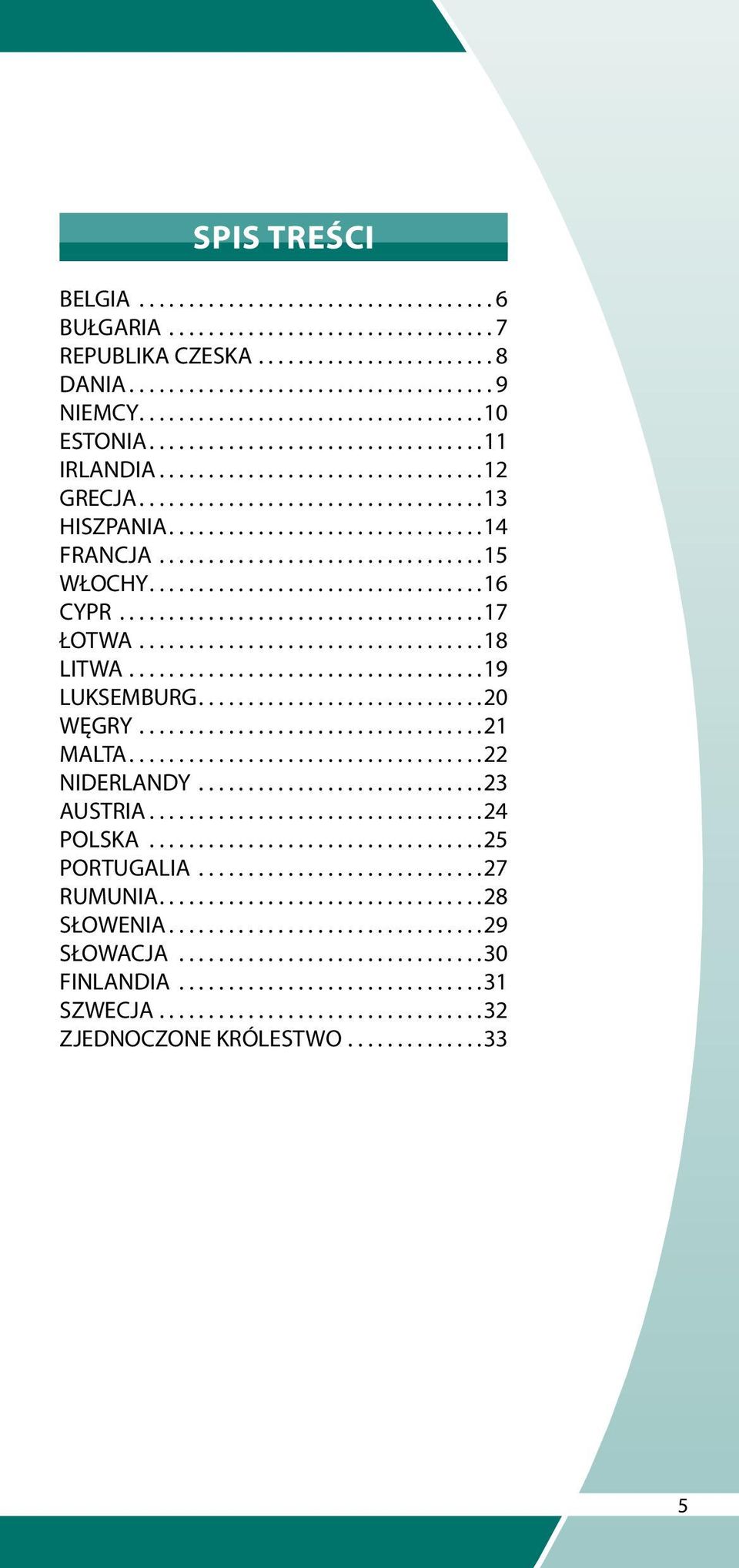 ................................15 WŁOCHY..................................16 CYPR.....................................17 ŁOTWA...................................18 LITWA....................................19 LUKSEMBURG.