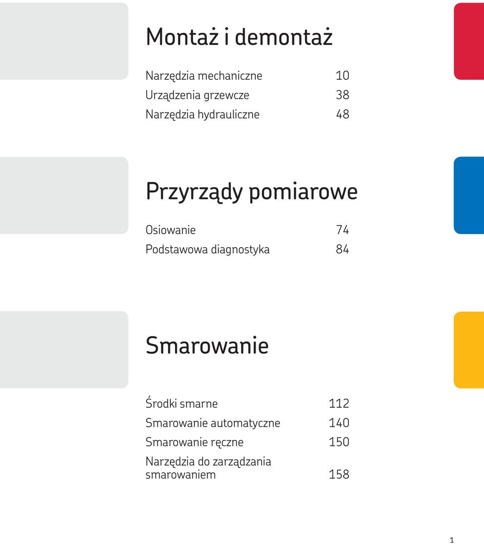 Podstawowa diagnostyka 84 Smarowanie Środki smarne 112 Smarowanie